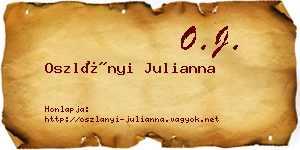 Oszlányi Julianna névjegykártya